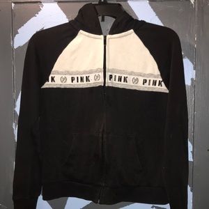 Pink black and white hoodie